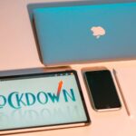 Lockdown, IPad and IPhone with Lockdown words